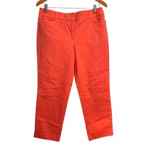 New York & Company 7th Avenue Womens Coral Capri Pants Size 10 Cotton Blend